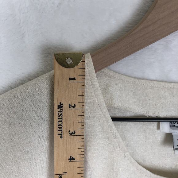 VTG SOSTANZA 100% Silk Top Women's Sz XL Button Up Textured V-Neck Short Sleeve - Picture 6 of 8